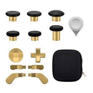 lot 16347 image: 13 in 1 Metal Thumbsticks for Xbox One Elite Series 2, Elite Series 2 Controller Accessory Parts, Gaming Accessory Replacement, Metal Mod 6 Swap Joystick, 4 Paddles, 2 D-Pads, 1 Tool (Plating Gold)