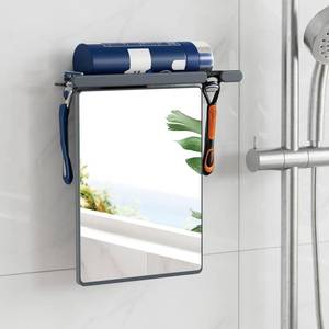 lot 16363 image: TAILI Shower Mirror Fogless for Shaving with Razor Holder, Mirror for Shower Wall Fogless with Suction, Anti-Fog Adjustable for Bathroom, Shave Mirror Shatterproof & Removable, Grey