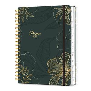 lot 16366 image: 2026 Planner, A5 Weekly and Monthly Planners with Tabs, Spiral Bound Daily Calendar 2026 Planner, Agenda Organizers from Jan. to Dec., Hardcover Habit Tracker Journal 6.18 x 8.5 (Black Gold)