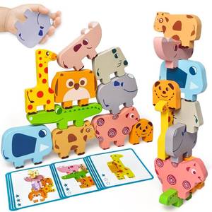 lot 16371 image: Vaiheng Toys for Toddlers 1-3, Montessori Toys for 1 2 3 4 Year Old Boys & Girls, Toy Age 2-4 0-2 Kids Baby, 1 2 3 Year Old Girls Boys Gifts, Wooden Animal Blocks Stacking Education Puzzles Toy