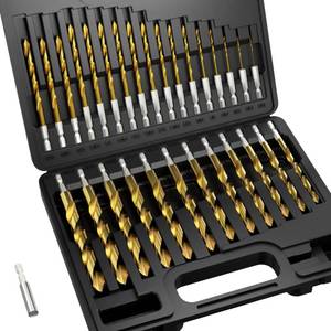 lot 16447 image: MACXCOIP Hex Shank Drill Bit Set, 30Pcs HSS Titanium Twist Drill Bit for Sheet Metal, Wood, Plastic, Quick Change Design (116 - 12)