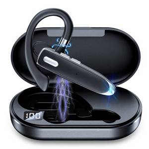 lot 16464 image: Bluetooth Headset Single Ear Business Earbuds, Wireless Headphones with Mic, Wireless Earbuds with 800mAh Charging Case, 100 Hours Standby Time Bluetooth Earpiece, Earphones for Work,Trucker, Office