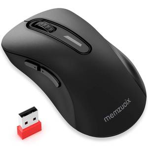 lot 16465 image: memzuoix 2.4G Wireless Mouse, 1400 DPI Computer Mice with USB Receiver, Portable Wireless USB Battery Powered Cordless Mouse for Laptop, PC, Desktop, 5 Buttons (Matte Black)