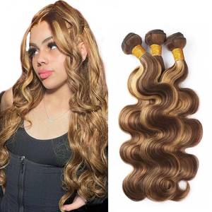 lot 18005 image: P427 Blonde Bundles Human Hair Body Wave Bundles 34 34 34 Inch Unprocessed Brazilian Virgin Remy Hair 3 Bundle Honey Blonde Body Wave Bundle Human Hair Extensions