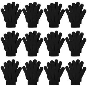 lot 18009 image: Cooraby 12 Pairs Kids Winter Magic Gloves Children Stretchy Warm Magic Gloves Boys or Girls Knit Gloves for 6-12 Years