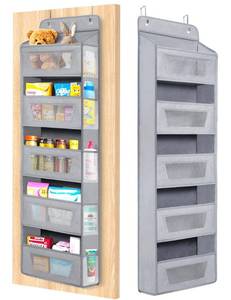 lot 18386 image: Meolsaek Over the Door Organizer, 46lbs Load and Anti-Tilt Design, 5 Tier Behind the Door Storage, Hanging Door organizer Perfect for Closet Organizers, Bathroom Storage