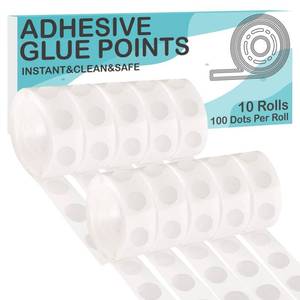 lot 18397 image: ALLFUN 1000 Pieces Clear Glue Points Dots Double Sided Adhesive Removable for Balloons Craft Sticky