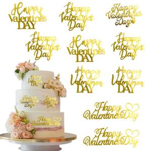 lot 18415 image: mdgfge Valentines Day Cake Toppers Gold Heart Acrylic Mirror Love Heart Cupcake Toppers Cake Dessert Decoration for Valentines Anniversary Engagement Party Cake Decor Supplies(10Pcs)