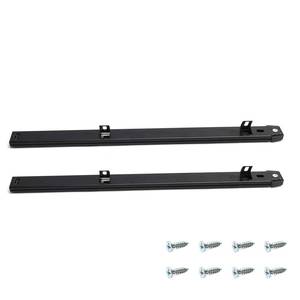 lot 18417 image: MroMax 14-Inch Cold Rolled Steel Drawer Slides, 2 Fold Ball Bearing Slide Track Rail 2 Sections Steel Heavy Runners Ball 27mm Wide 55lb Capacity Black 1 Pair