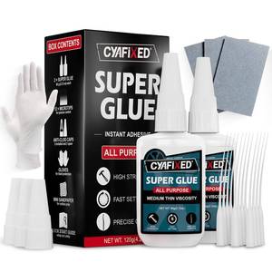 lot 18419 image: Medium-Thin Super Glue 4oz Clear Liquid CA Glue for Wood Shoe Furniture Ceramic Leather Glass Plastic Model Metal Rubber, All Purpose Cyanoacrylate Instant Adhesive, Strong Bonding and Fast Drying
