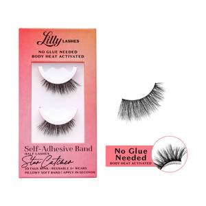 lot 18422 image: Lilly Lashes Self Adhesive Eyelashes (Half Lashes), No Lash Glue Needed, Body Heat Activated Press on Lashes, Reusable Self Adhesive Eyelashes Up to 5x, Easy to Apply & Remove (StarCatcher)