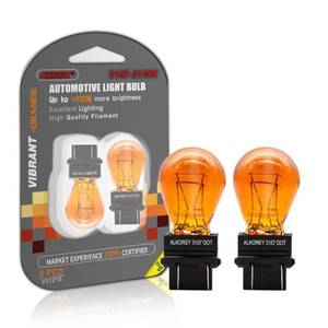 lot 18435 image: ALKOREY 3157 Amber Light,Miniature Bulb Mini Bulb,Amber Natural Glass 2100K Taillight Turn Signal Light,12V 215W,2 Pack
