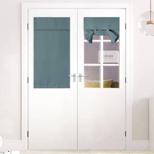 lot 18438 image: NICETOWN Blackout French Door Curtains, Privacy Curtains for Door Window, 26 X 40 Inch Room Darkening Thermal Insulated Window Shades for Bedroom, (1 Panel, Greyish Blue)