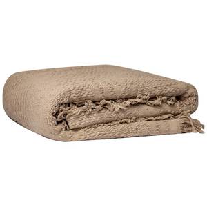 lot 18440 image: GLORY SEASON 100% Cotton Throw Blanket in Light Brown Jacqard Weave Fabric with Fringe Soft All Season Cover for Bed Couch and Living Room Sofa,Chair 50x60 Inches