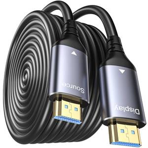 lot 18444 image: 8K Fiber Optic HDMI Cable 50FT, 48Gbps HDMI 2.1 Cable Ultra High Speed 8K60Hz,4K120Hz,HDCP 2.2&2.3, HDR10 Compatible with Fire Roku Apple HDTV,Monitor,Projecto PS5 Xbox etc.