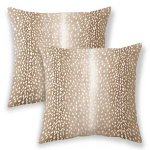 lot 18446 image: Sorktse Brown Antelope Pillow Covers 18x18 Inch Set of 2 Deer Animal Skin Print Throw Pillows Outdoor Decorative Modern Antelope Pillowcase Cotton Cushion Cases for Bed Sofa Couch