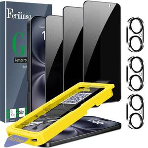 lot 18453 image: Ferilinso Auto Dust Install 3 Pack Privacy Screen Protector for iPhone 16 with 9H Private Accessories-Camera Lens Protector, Tempered Glass Cover, Case Friendly, Sensitve Touch