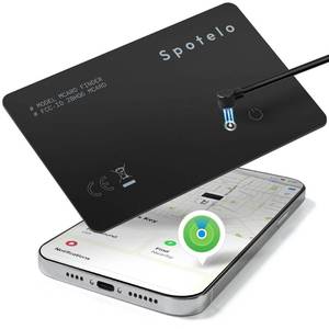 lot 18469 image: Spotelo  Apple Mfi Certified  Wallet Tracker Card Works with Apple find My(iOS Only) Tracking Card, Rechargrable Smart Card Tracker, 1.7mm IP68 Waterproof Item Locator for Luggage, Passport, Bags
