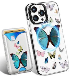 lot 18495 image: Toycamp for iPhone 15 Pro Case - Compatible with Magsafe Credit Card Holder Wallet Magnetic Cute Women Teen Girls Kawaii Girly Unique Butterfly Design Phone Cover for Apple 15 Pro 6.1