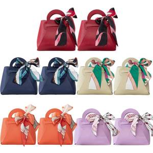 lot 19582 image: HOSDZOU 10 Pack Leather Wedding Candy Gift Bags with Handle Reusable Party Favor Boxes for Weddings, Baby Showers, Birthday, Weddings,Christmas, Halloween (D)