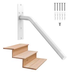 lot 19611 image: 16 Inch White Stair Handrails for 1-3 Steps, Munzong Anti-Slip SUS304 Stainless Steel Hand Rail for Stairs, Knurled Safety Grab Bar for Outdoor Garage Porch Entry Interior Exterior Stairway-1.25�� Tube