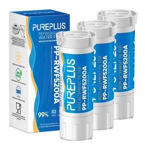 lot 19622 image: PUREPLUS XWF Replacement (NOT XWFE, NO Chips) for GE WR17X30702, GBE21, GDE21, GDE25, GFE24, GFE26, GNE21, GNE25, GNE27, GWE19, GYE18, CFE26 French Door & Side by Side Refrigerator Water Filter, 3Pack
