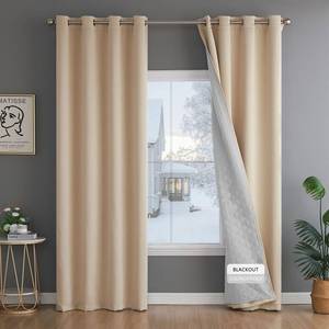 lot 19658 image: 3-In-1 Thermal Blackout Curtains for Winter Insulating - Noise Cancelling Curtains with Thick Liner Sound Cold Heat Blocking - Thermo Window Drapes for Living Room Bedroom 96 Inch Long 1 Panel Set
