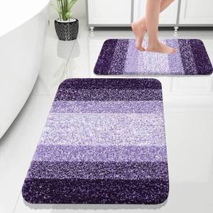 lot 19660 image: OLANLY Bathroom Rug Set 2 Piece, Soft Absorbent Microfiber Bath Rug Set, Non-Slip, Machine Wash Dry, Plush Shaggy Bath Mats for Bathroom (30x2024x16, Violet)