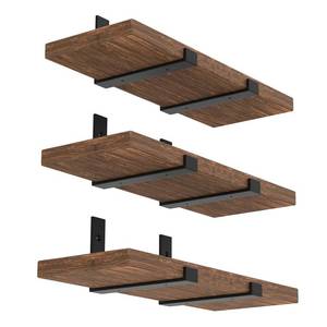lot 19666 image: Shelf Bracket, Heavy Duty Floating Shelf Brackets 10-Inch Long, 6-Pack Brackets for Shelves, Black Coated J Shape Metal Wall Shelf Support Brackets with 15-Inch Thick and 160 lb. Load Capacity