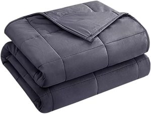 lot 19679 image: yescool Weighted Blanket for Adults (12 lbs, 48 x 72, Grey) Cooling Heavy Blanket for Sleeping Perfect for 110-130 lbs, Twin Size Breathable Blanket with Premium Glass Bead, Machine Washable