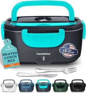 lot 19681 image: TRAVELISIMO Electric Lunch Box for Adults 100W Heated Lunch Box For Men 1.5L Stainless Steel Portable Food Warmer, 1224110V for Travel & Work, Loncheras Electricas Para Calentar Almuerzo