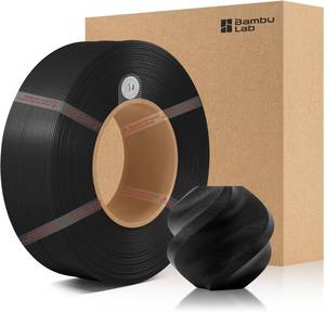 lot 20261 image: 3DTOOLS Bamboo1.75MM PLA Basic Refill Filament High Toughness High Speed &Easy Printing Eco Friendly with RFID for A1,X1,P1 AMS 1KG - 0.03mm (Without Spool) (Black 10101)