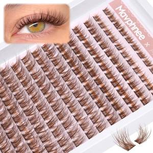 lot 20270 image: Brown Lash Clusters Natural Lash Extensions Wispy Eyelash Clusters 154 Pcs C-Curly Lashes Clusters for Everyday Wear Beginner Friendly Dark Brown Cluster Eyelash Extensions by Mavphnnee
