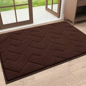lot 20326 image: OLANLY Indoor Door Mat, 32x20, Dirt Resistant and Absorbent, Sturdy Non-Slip Rubber Backing, Easy to Clean, Washable Low-Profile Doormat for Entryway, Dark Brown