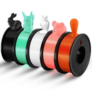 lot 111014 image: Haosegd 3D Printer Filament PLA 1.75mm 3-D Printing Material 5 Color Bundle Print Filimate 1.75 mm White Black Green Orange Pink Filiment1.75 Accuracy �0.02mm Fillament Spool Vacuum Pack 250G X 5 Roll