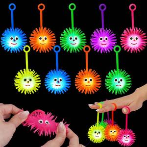 lot 111016 image: 18 PCS LED Puffer Balls Party Favors for Kids Goodie Bags Stuffers Classroom Prizes Bulk Fidget Toys Easter Basket Stuffers Light Up School Prizes Treasure Box Pinata Filler Return Birthday Gifts