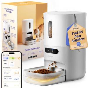 lot 111018 image: Pawsync Automatic Cat Feeder, WiFi Smart Scale Tracks Pets Food Intake, App Control, 3.6L Timed Food Dispenser for Cats and Dogs, Up to 10 Meals Per Day, Stainless Steel Bowl, Dual Power Supply