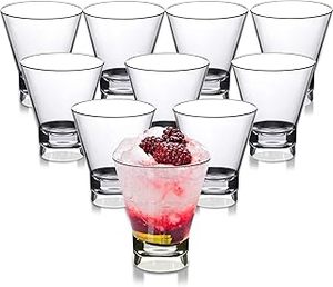 lot 5006 image: A24 Piece Clear Plastic Martini Glass Set