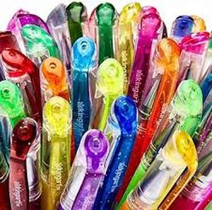 lot 6496 image: Glitter Gel Pen Set in Box approximately 50