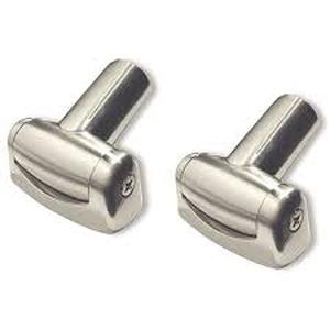 lot 12270 image: Brushed Nickel Shower Rod Brackets - Set of 2