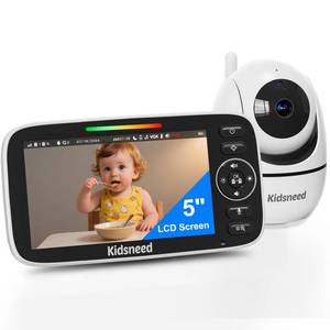lot 2085 image: Baby Monitor with Camera and Audio �� 720P Baby Camera No Wifi, 5 inch Screen,48 Hours Battery Life, Night Vision, Remote Pan& Tilt& Zoom��Two-Way Talk, Lullabies, Thermal Monitor, 1000ft Range