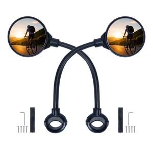 lot 2146 image: A 2 Pack Bicycle Mirror for Handlebars �� Adjustable Bike Mirror Handlebar Mount, Wide Field of View for Safe Cycling, Easy Installation, Vibration-Free (Black-round)