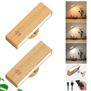 lot 4393 image: YiLaie Battery Operated Wall Sconce with Remote,Wall Sconces Set of 2,Wall Lights for Bedroom Wireless, Rotatable Cordless Wall Lamp with 3 Color Temperature for Bedroom,Living Room,Bedside Reading