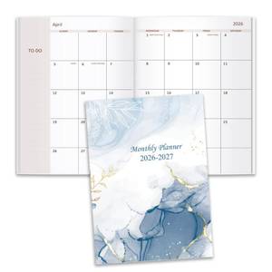 lot 4395 image: 2026-2027 Monthly Planner - 15 Months Calendar from April 2026 - June 2027, Monthly Planner 2026-2027 Easy to Organize Your Daily Life, 7 x 10, Blue Watercolor
