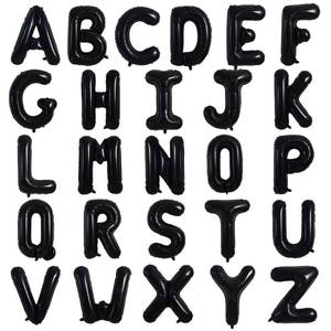 lot 4425 image: TONIFUL 52 Pieces 16 Inch Black Letter A-Z Balloons,Custom Phrase Mylar Foil Alphabet Letter DIY Personalized Phrase Banner for Birthday Anniversary Celebration Graduation Party Halloween New Year Package is open and some may be missing