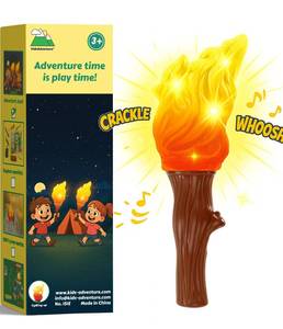 lot 4430 image: Kids Camping Toys - 2 Light Modes Kids Lantern Torch with Glowing Lights and Natural Sound Effects IndoorOutdoor Flashlights for Toddlers - Great Halloween, Holiday and Birthday Gift Ideas