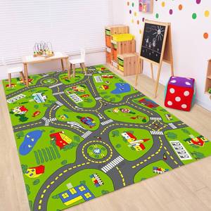 lot 4431 image: TRHEAVNIC Non-Slip Town City Road Map Playmat for Boys, Perfect for Playroom and Bedroom, Car Track Mat - 411 x 33(Rectangular)