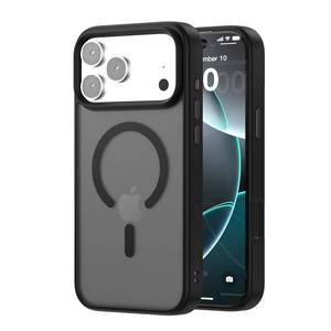 lot 4436 image: Cadith for iPhone 17 Pro Case  Metal Buttons  180cm Military Drop Proof  MagSafe Compatible Skin-Friendly Feel(Black)