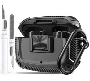 lot 4445 image: Olytop for Beats Studio BudsBud  Case Cover with Lock Clip 20212023, Rugged Shockproof Protective Hard Skin with Carabiner&Cleaner Pen Men Women for Beat Studio BudsBud Plus Earbuds - Black