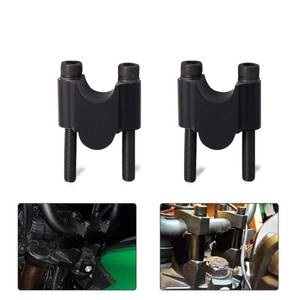 lot 4448 image: Universal 78 Motorcycle Handlebar Risers, 30mm Height Handle Bar Mount Clamp Adapter Compatible with Honda, Yamaha, Kawasaki, Suzuki, Dirt Bike, ATV, Scooter (Black, Pair)